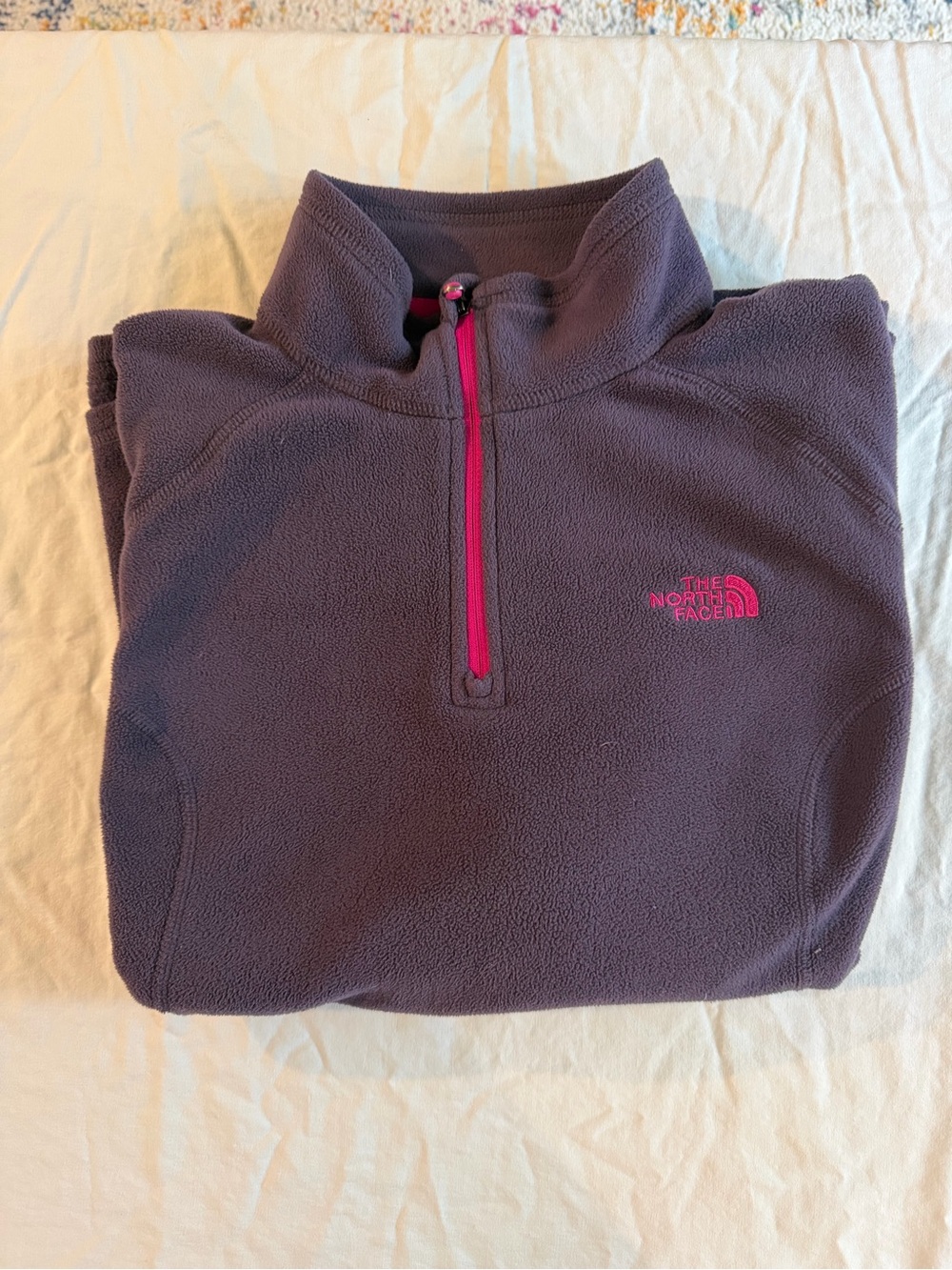 Women’s The North Face Plum Fleece Pullover with Pink Trim